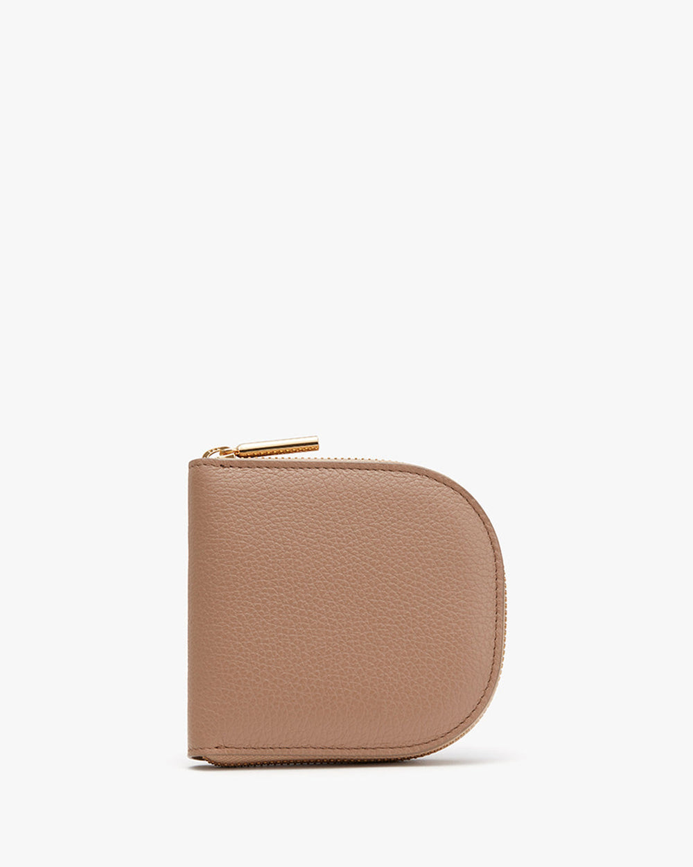 Small wallet with zipper on plain background.