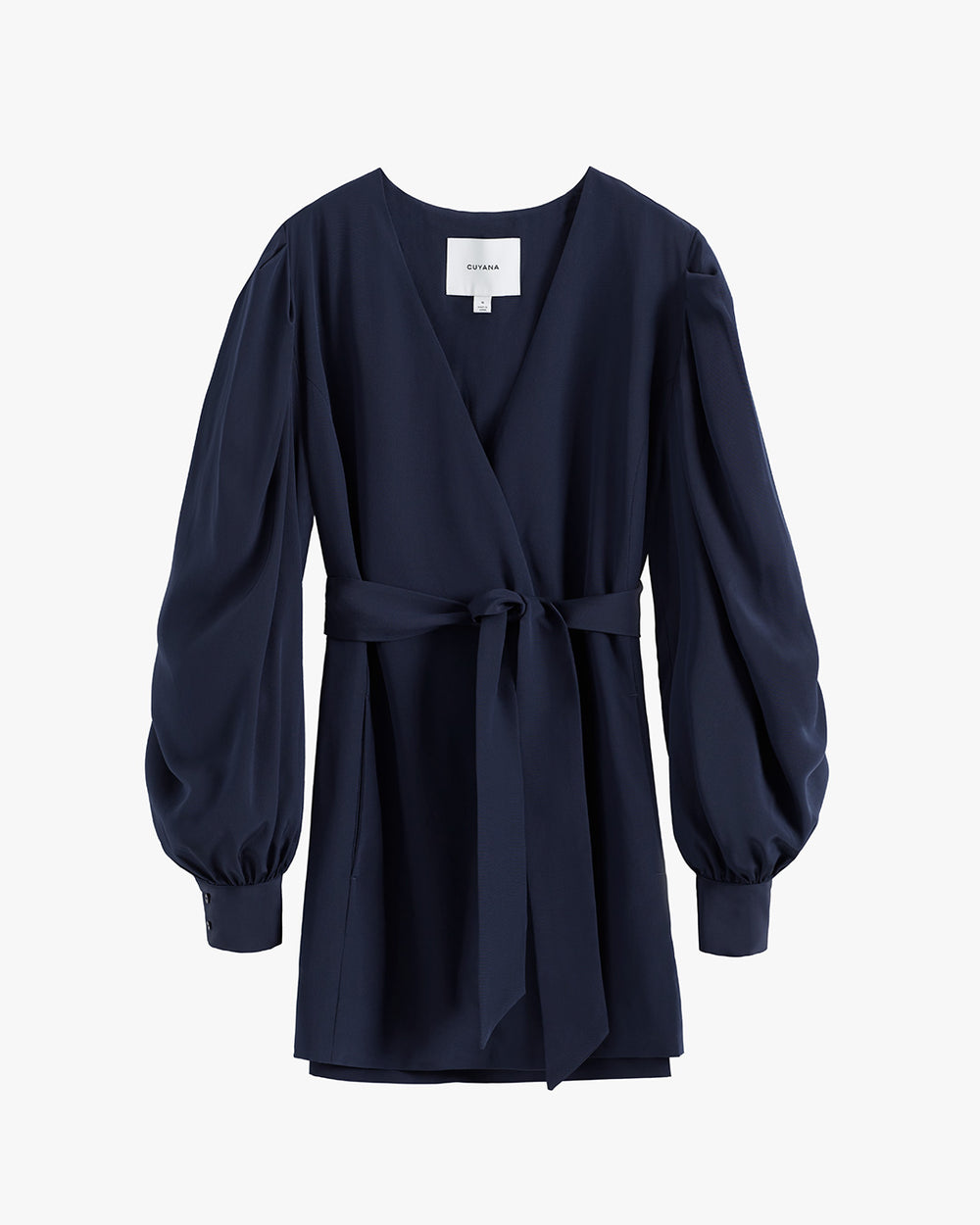 Robe with long sleeves and a waist tie, displayed against a plain background.