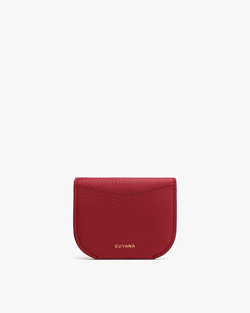 Small textured pouch with flap closure and brand name.