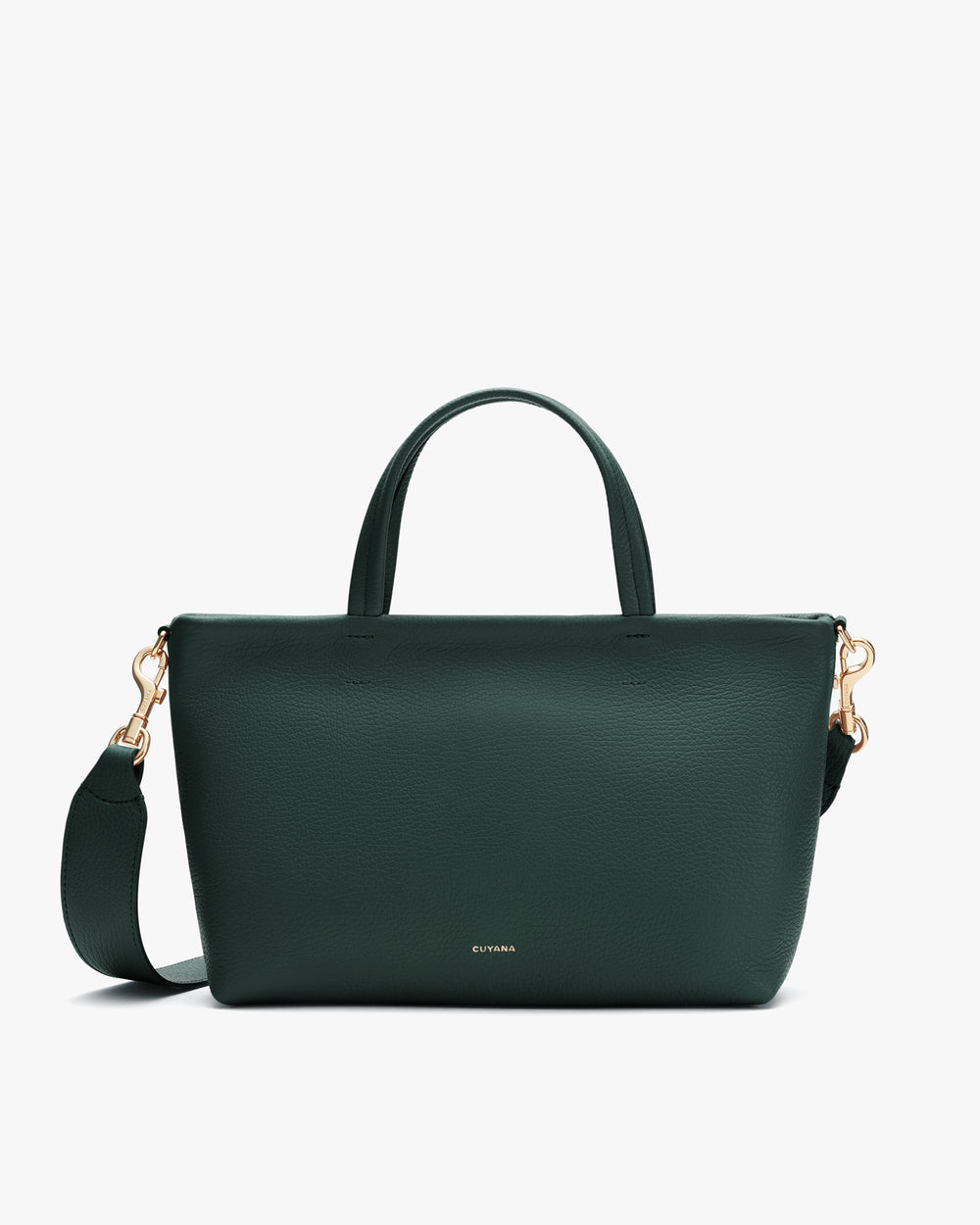 Tote bag with short handles and detachable shoulder strap.