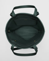 Open tote bag with handles and interior pocket viewed from above.
