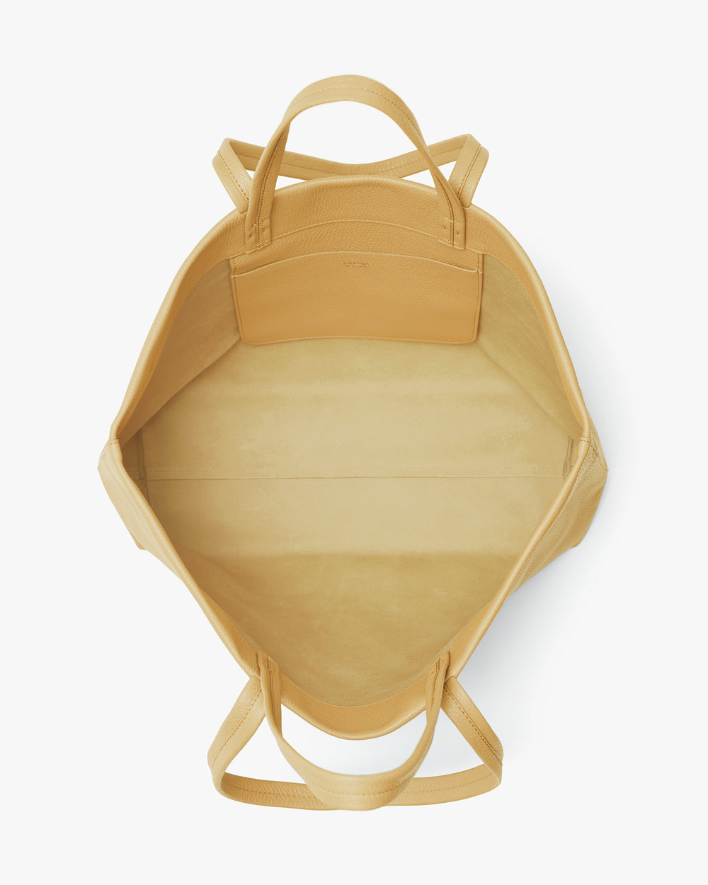 Open tote bag showing interior pocket and handles.