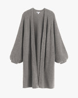 Long open-front cardigan with wide sleeves.