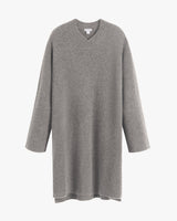 Long-sleeve knitted dress with a V-neck design