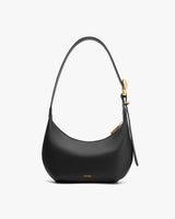 Shoulder bag with curved shape and small clasp detail