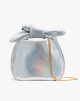 Small handbag with bow detail and chain strap