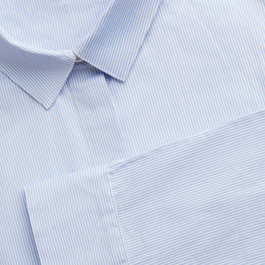 Close-up of a shirt with a collar and buttons