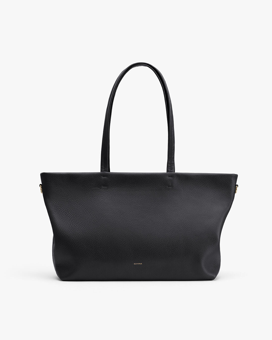 Large tote bag with two handles and a brand logo at the bottom front.