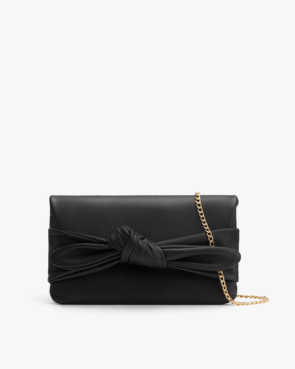 Handbag with a knotted design and chain strap