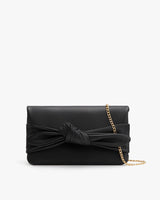 Handbag with a knotted design and chain strap