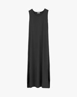 Sleeveless long dress displayed against a plain background